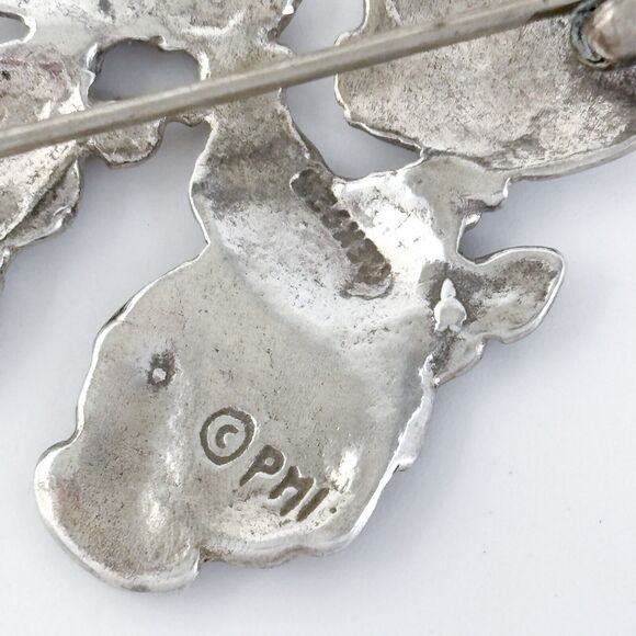 Vintage PMI Mexico Sterling Silver 925 Girls Doing Hair Pin Brooch - Picture 6 of 8